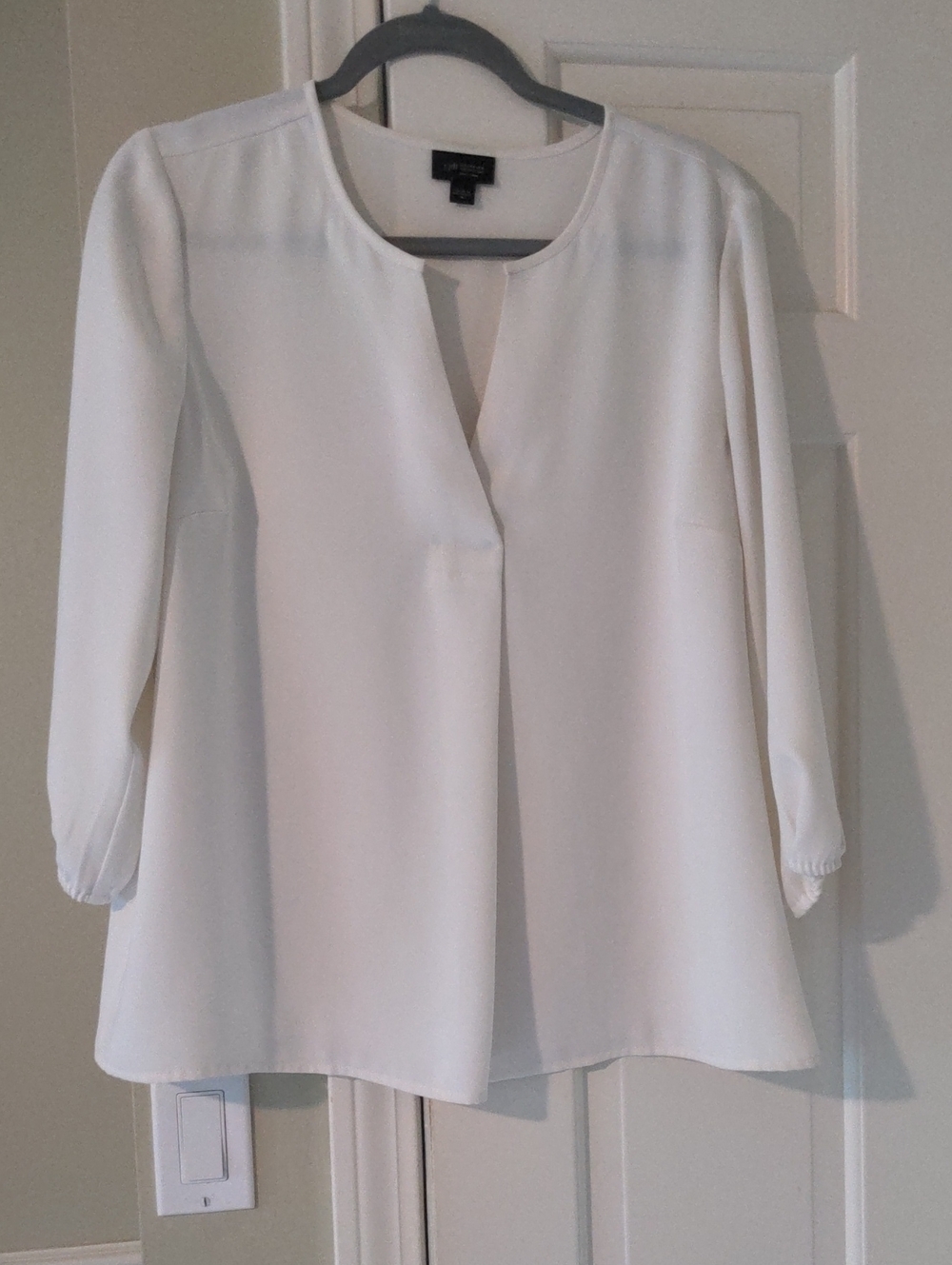 J Jill Ivory Split-Neck Blouse